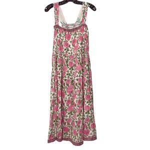 Sue Sartor SZ S Pink and White Floral Maxi Dress